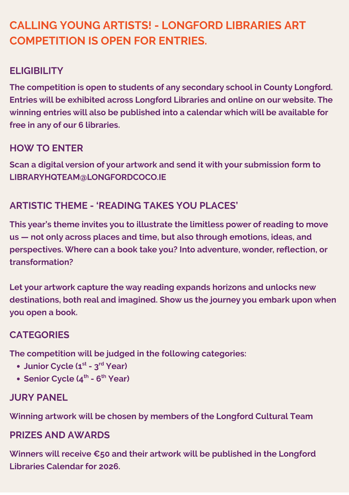 Longford-Libraries-Art-Competition-Poster-2